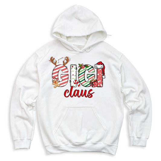 Custom Gigi Claus Hoodie, Family Matching Christmas Hoodies for Holiday Season