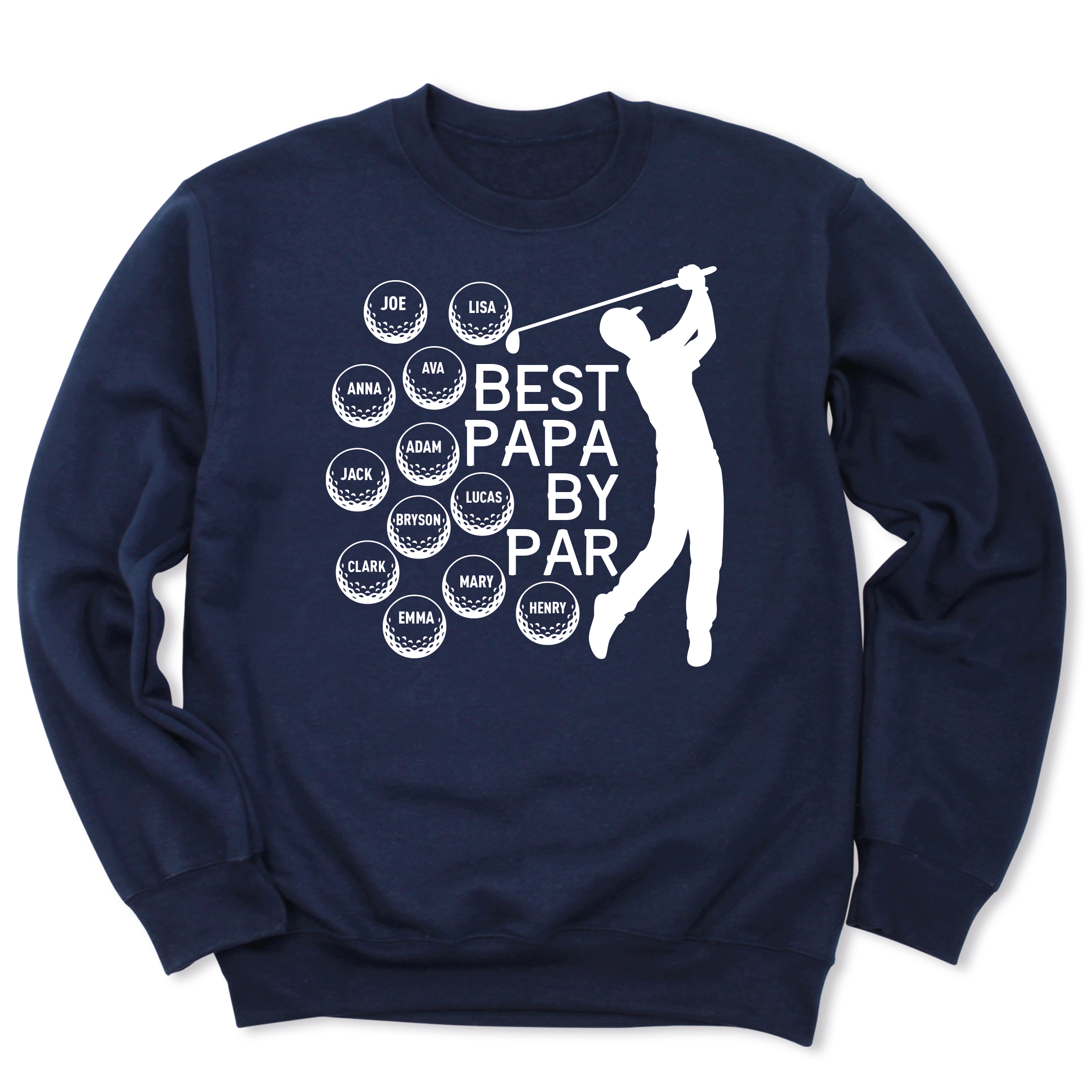 Personalized Grandpa Golf Sweatshirt Best Grandpa by Par