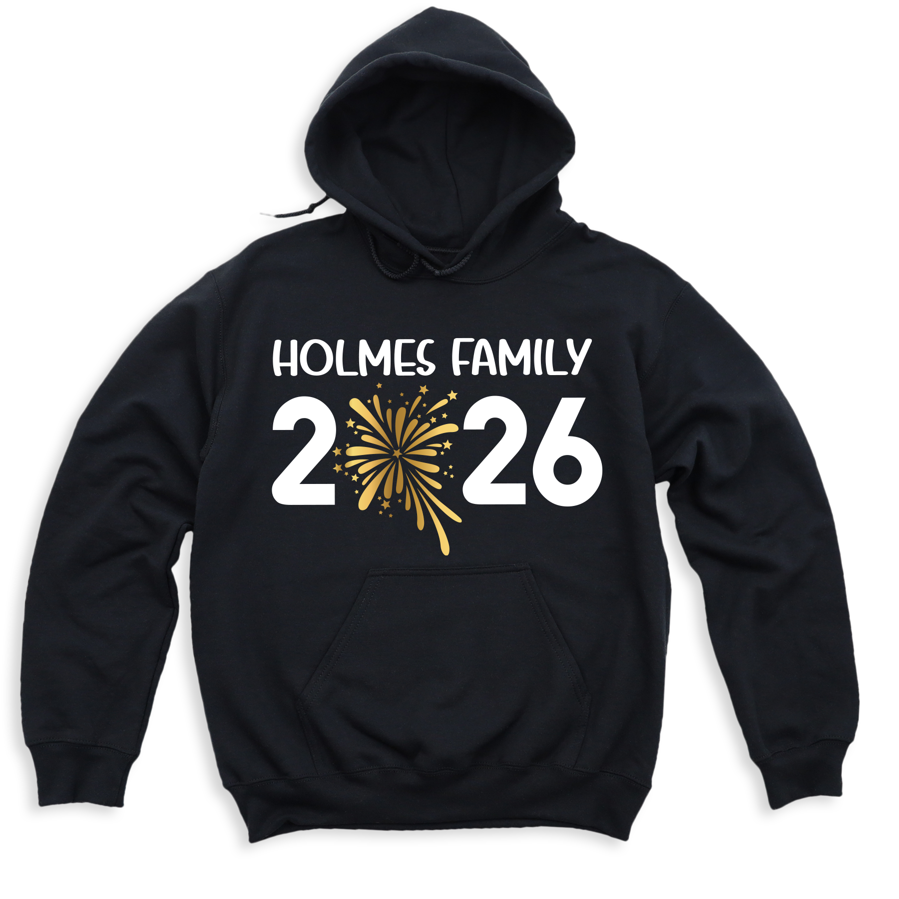 Custom Family New Year 2026 Hoodie – Personalized Holiday Hooded Sweatshirt