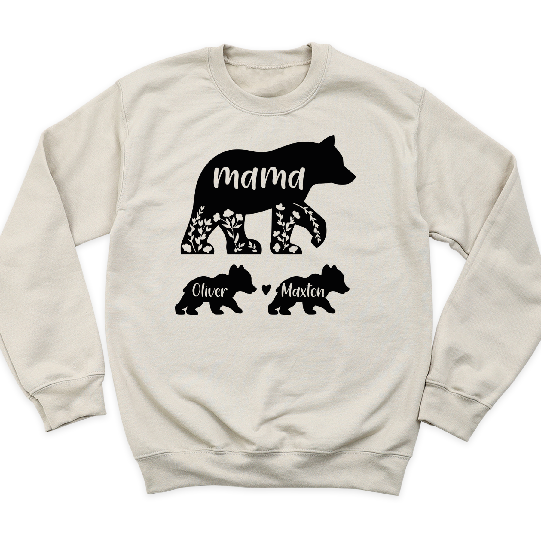 Custom Mama Bear Sweatshirt with Baby Names | Floral Mom Gift