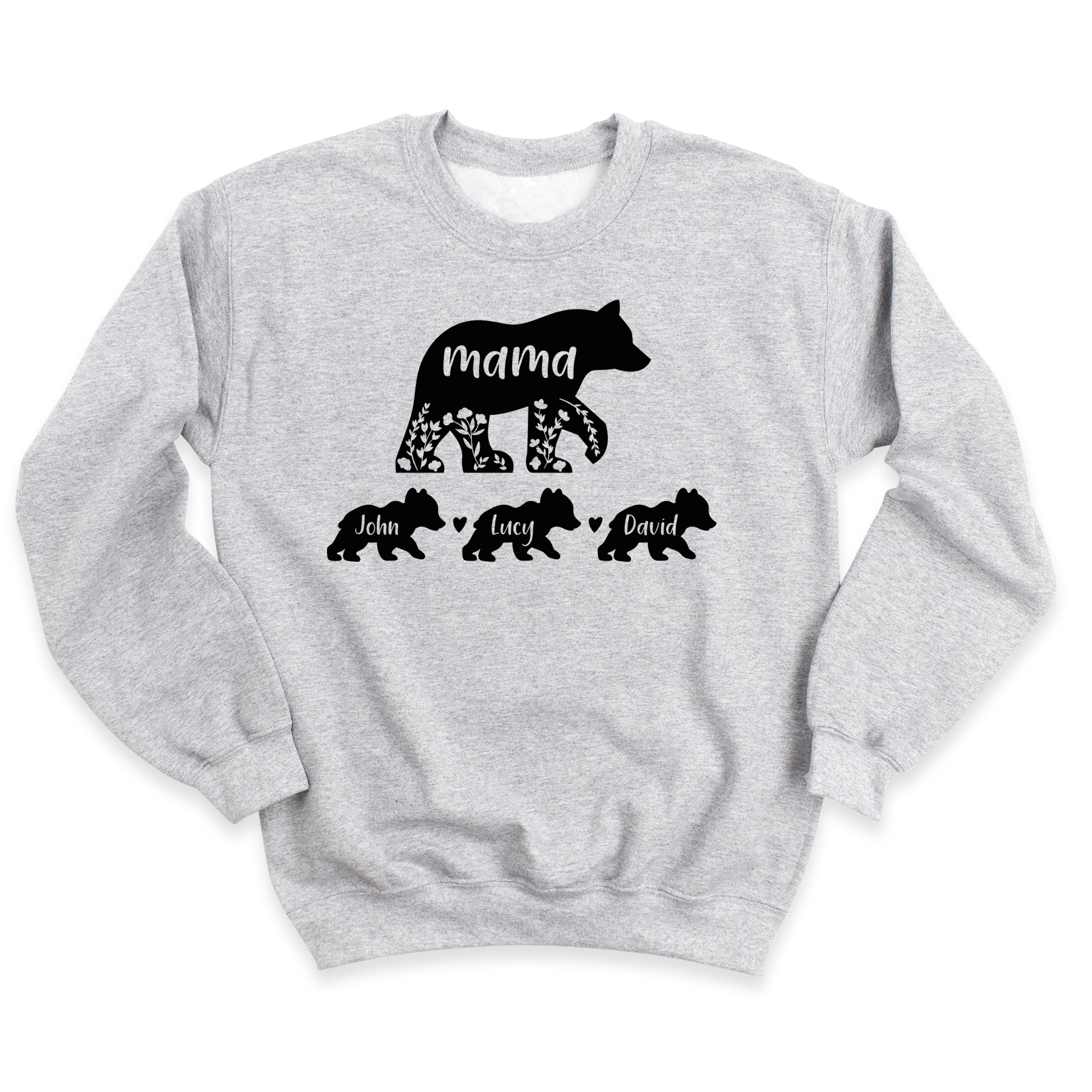 Custom Mama Bear Sweatshirt with Baby Names | Floral Mom Gift