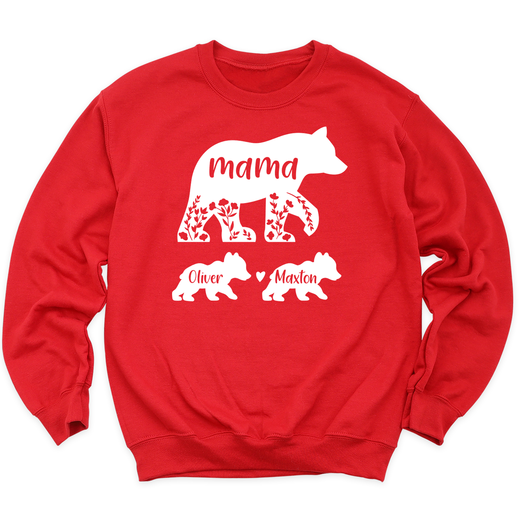 Custom Mama Bear Sweatshirt with Baby Names | Floral Mom Gift