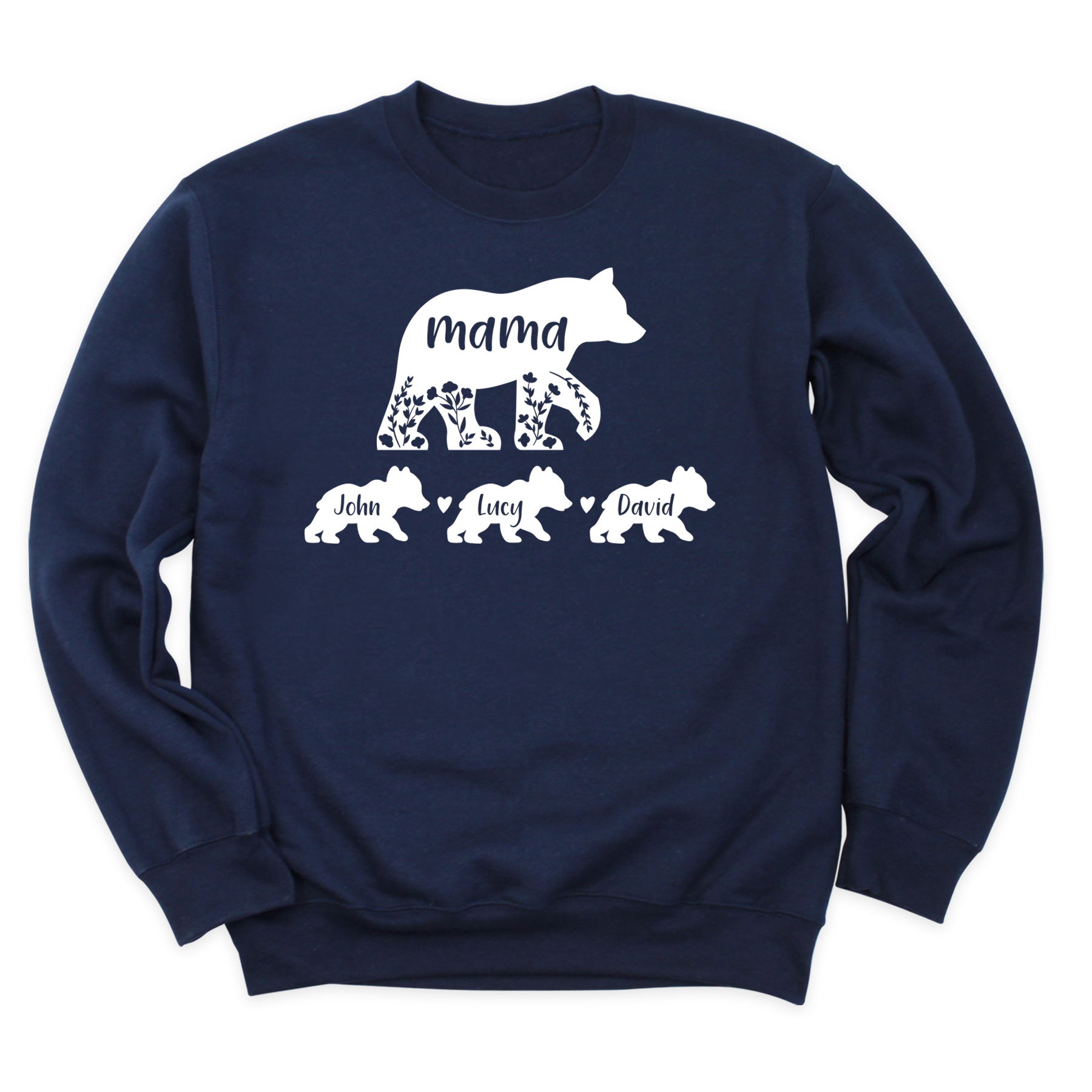 Custom Mama Bear Sweatshirt with Baby Names | Floral Mom Gift