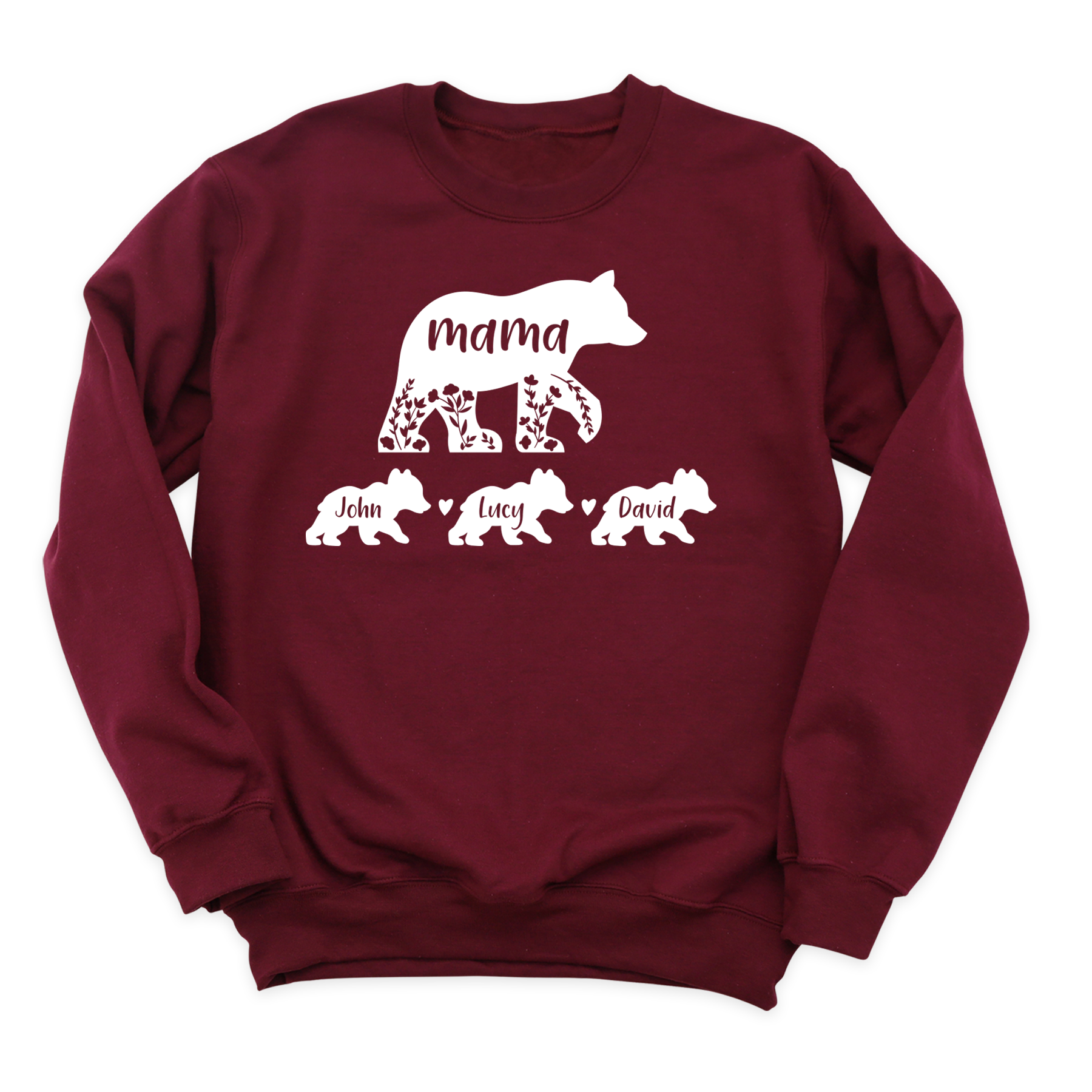 Custom Mama Bear Sweatshirt with Baby Names | Floral Mom Gift
