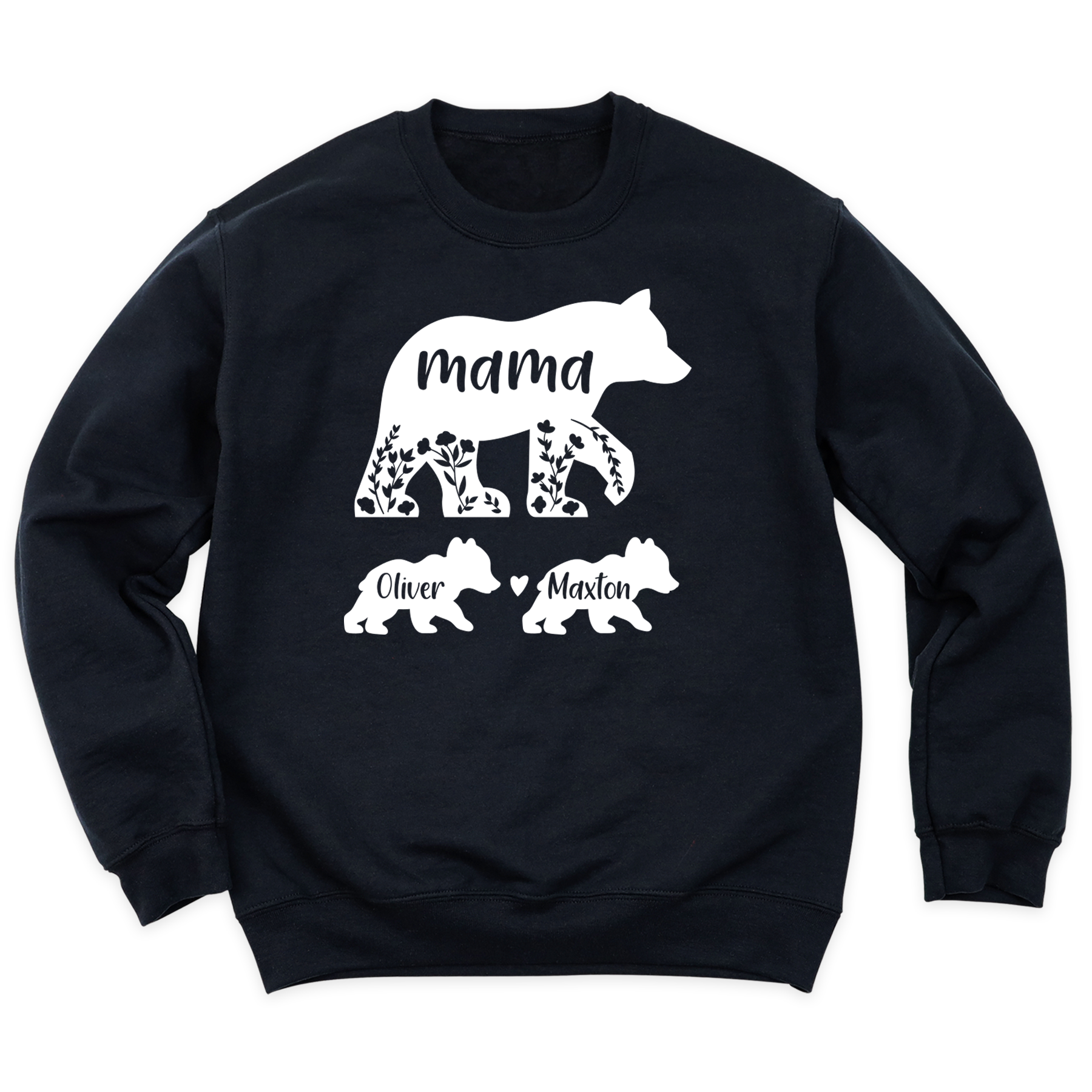 Custom Mama Bear Sweatshirt with Baby Names | Floral Mom Gift