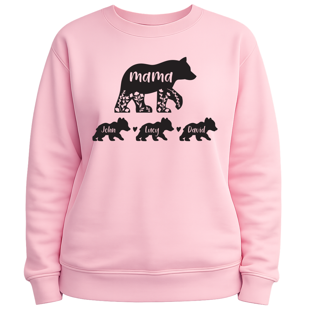 Custom Mama Bear Sweatshirt with Baby Names | Floral Mom Gift