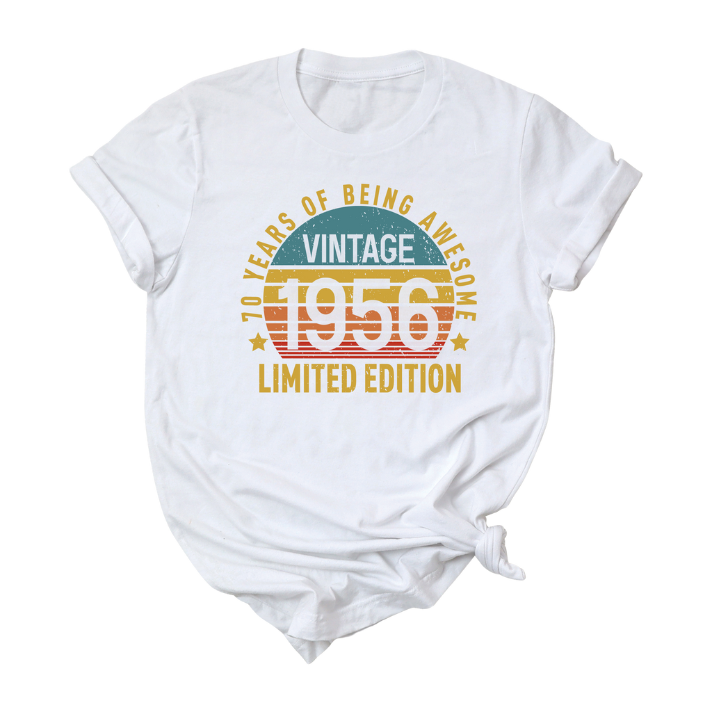 70th Birthday Shirt Vintage 1956 Limited Edition Retro Tee
