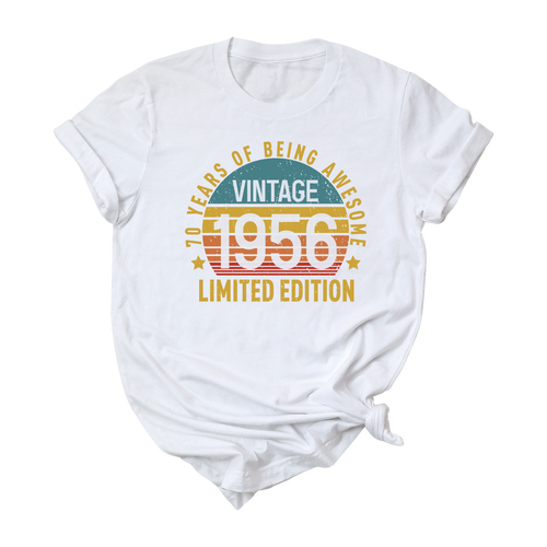 70th Birthday Shirt Vintage 1956 Limited Edition Retro Tee