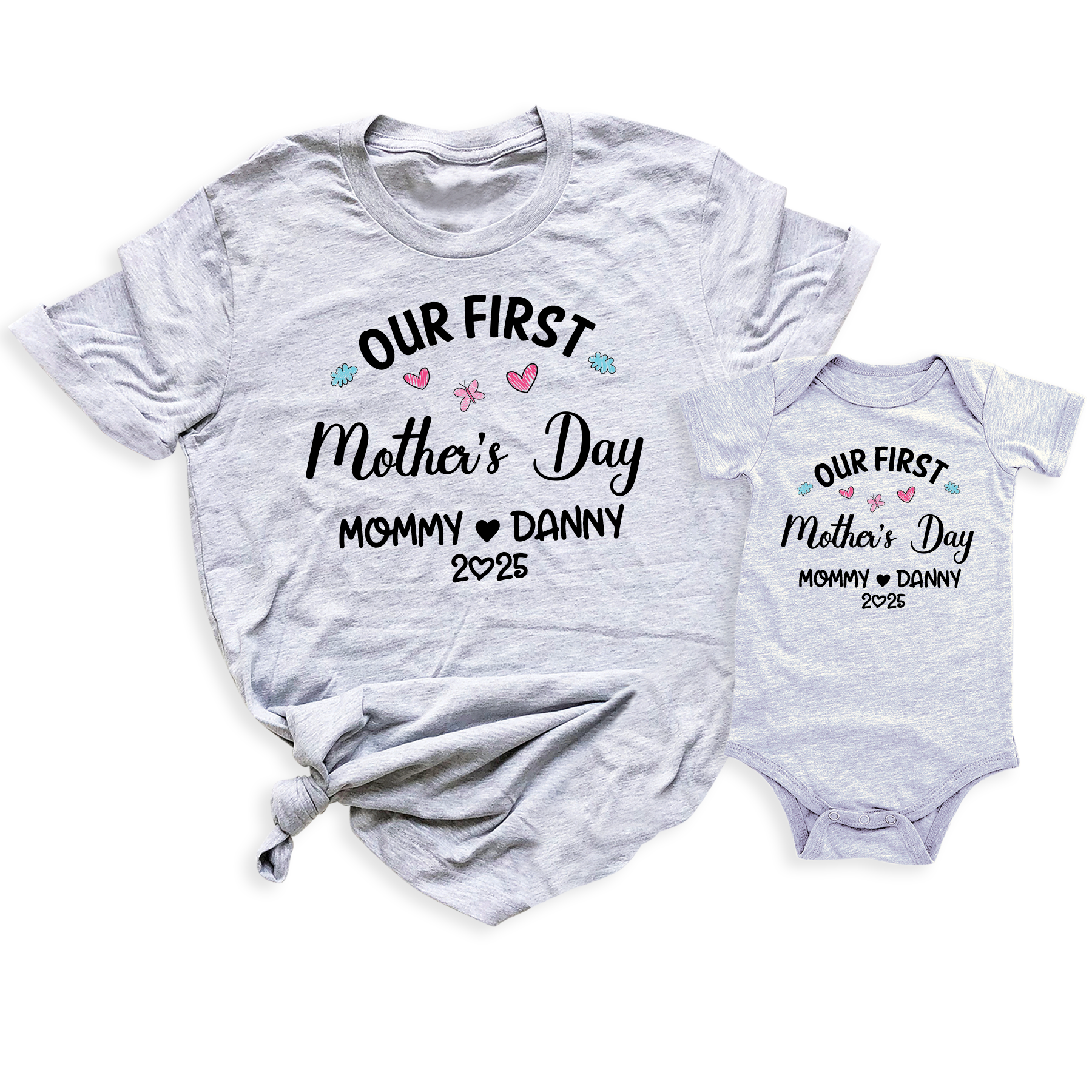 Our First Mothers Day Shirt Mom and Baby Matching Outfit