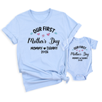 Our First Mothers Day Shirt Mom and Baby Matching Outfit