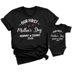 Our First Mothers Day Shirt Mom and Baby Matching Outfit