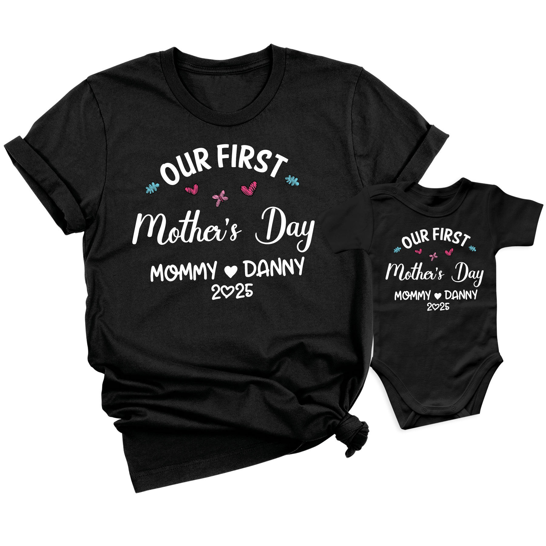 Our First Mothers Day Shirt Mom and Baby Matching Outfit