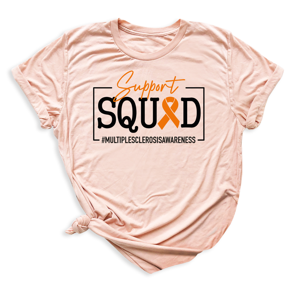 MS Awareness Shirt Orange Ribbon Support Squad Team Tee