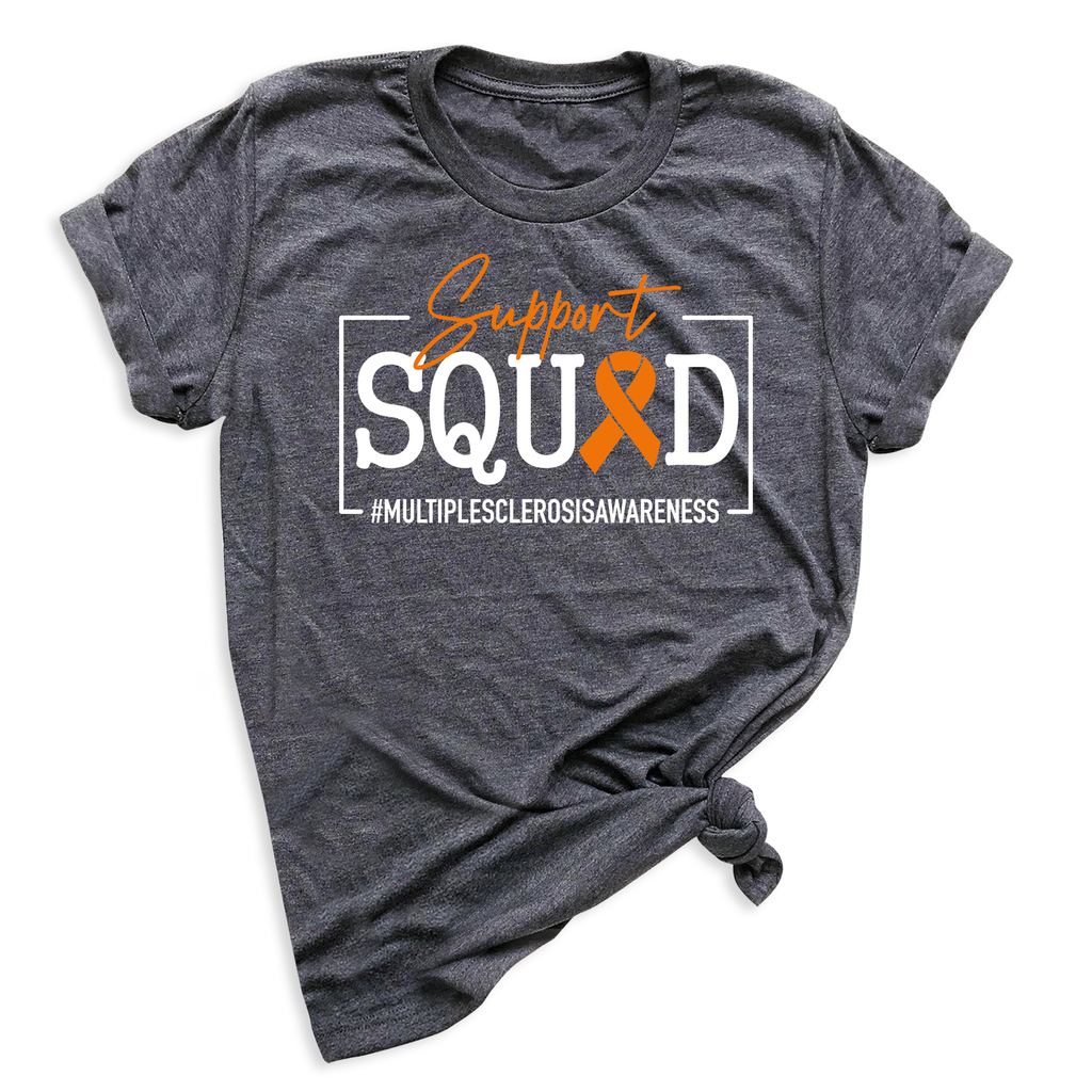 MS Awareness Shirt Orange Ribbon Support Squad Team Tee