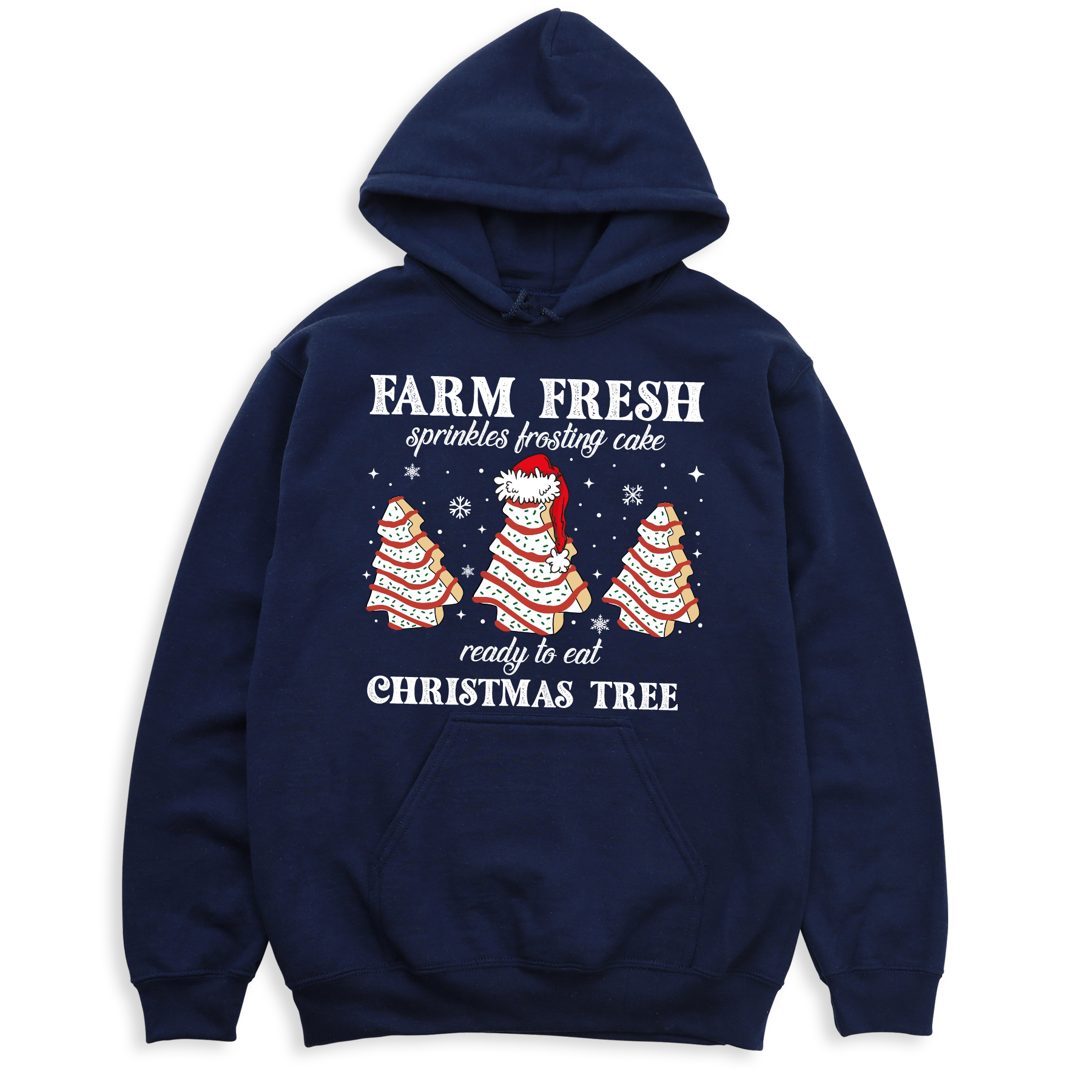 Farm Fresh Christmas Tree Hoodie – Cute Santa Baking, Holiday Winter Hoodie, Christmas Baking Sweater