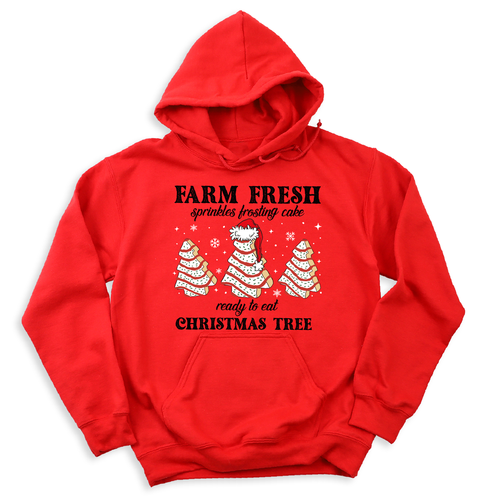 Farm Fresh Christmas Tree Hoodie – Cute Santa Baking, Holiday Winter Hoodie, Christmas Baking Sweater