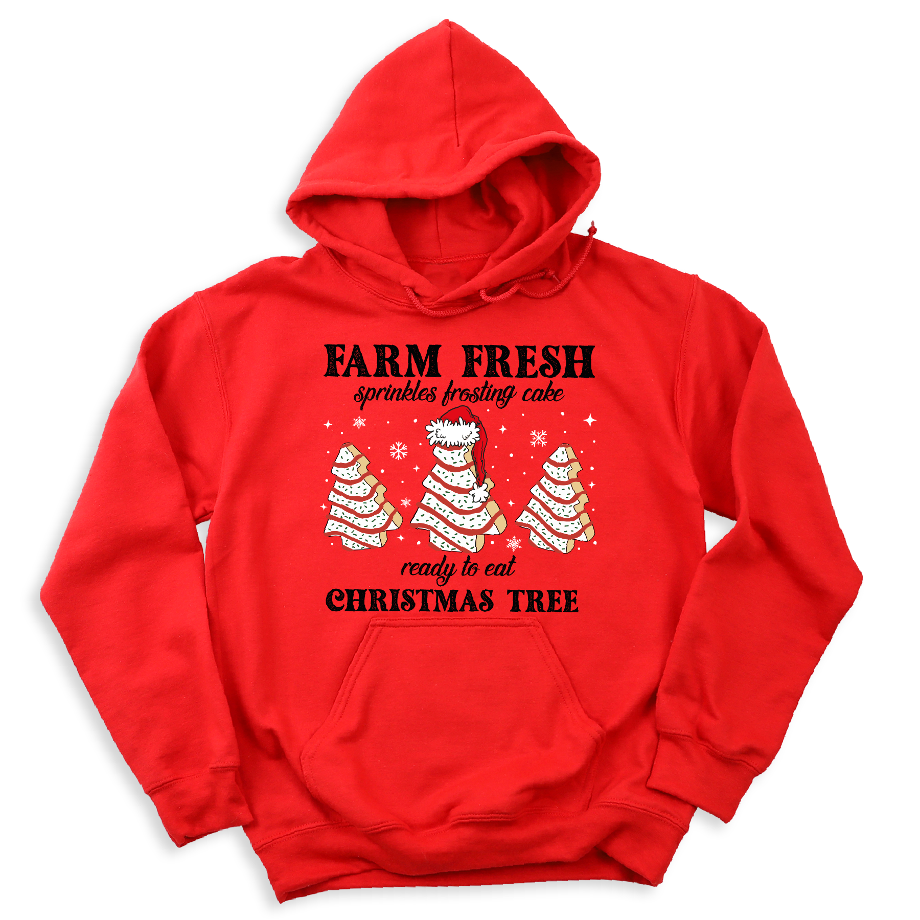 Farm Fresh Christmas Tree Hoodie – Cute Santa Baking, Holiday Winter Hoodie, Christmas Baking Sweater