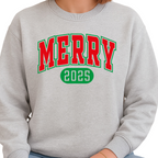 Merry 2025 Christmas Sweatshirt – Family Matching Christmas, Holiday Crew Outfits
