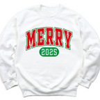 Merry 2025 Christmas Sweatshirt – Family Matching Christmas, Holiday Crew Outfits