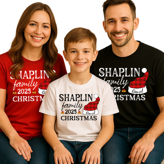 Custom Christmas Family Shirts – Personalized Name Matching Holiday Tees