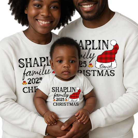 Personalized Christmas Family Sweatshirts Custom Family Name Holiday Sweater