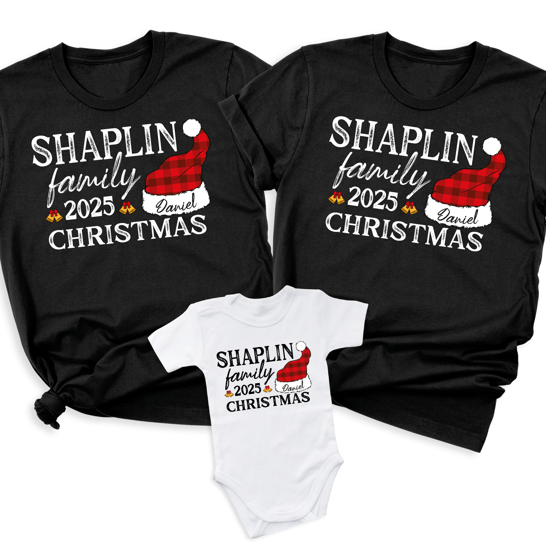 Custom Christmas Family Shirts – Personalized Name Matching Holiday Tees