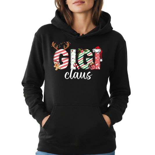 Custom Gigi Claus Hoodie, Family Matching Christmas Hoodies for Holiday Season