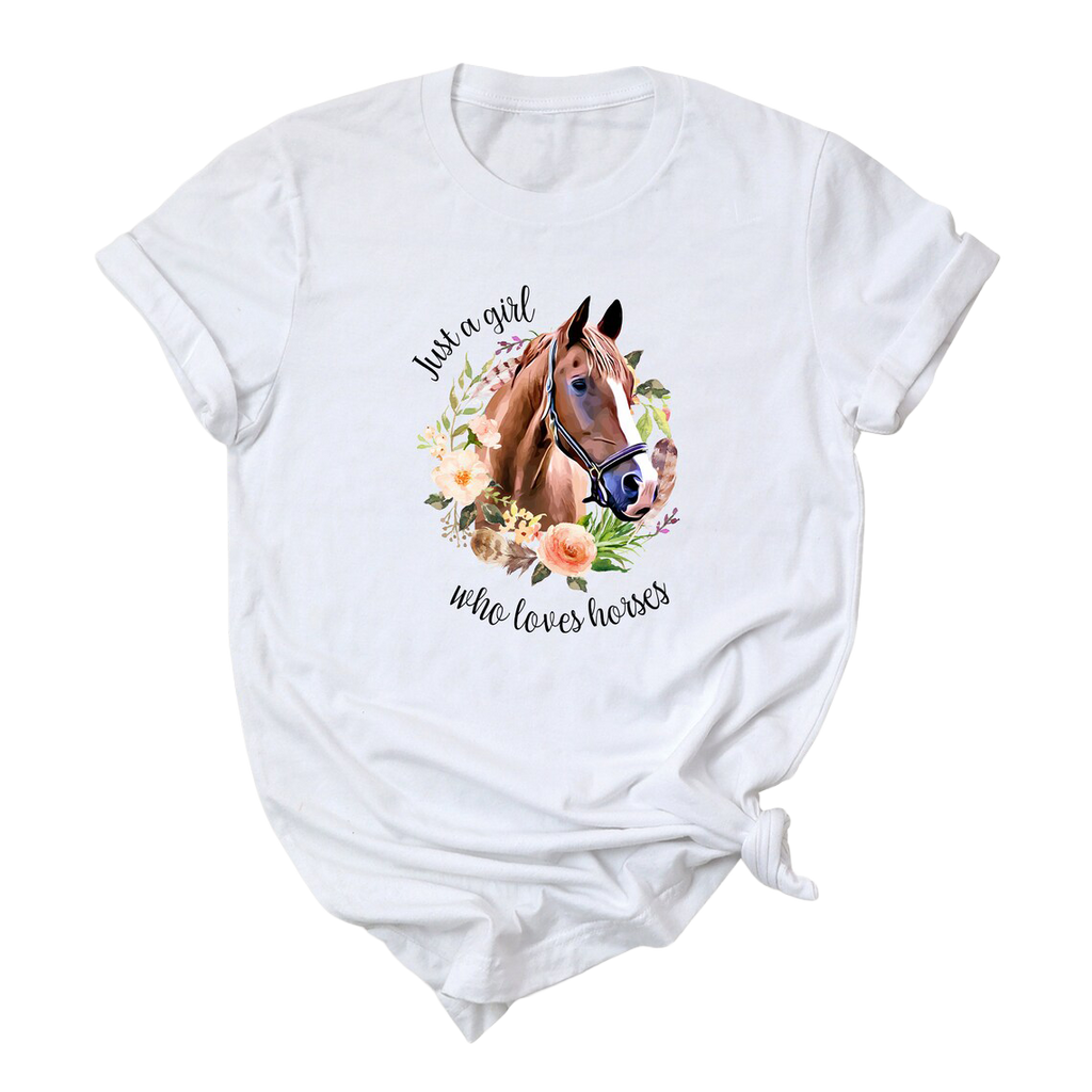 Just a Girl Who Loves Horses Shirt Horse Lover Gift Tee